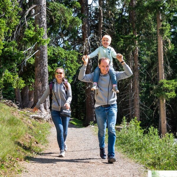 Family enjoying the weekend hiking
