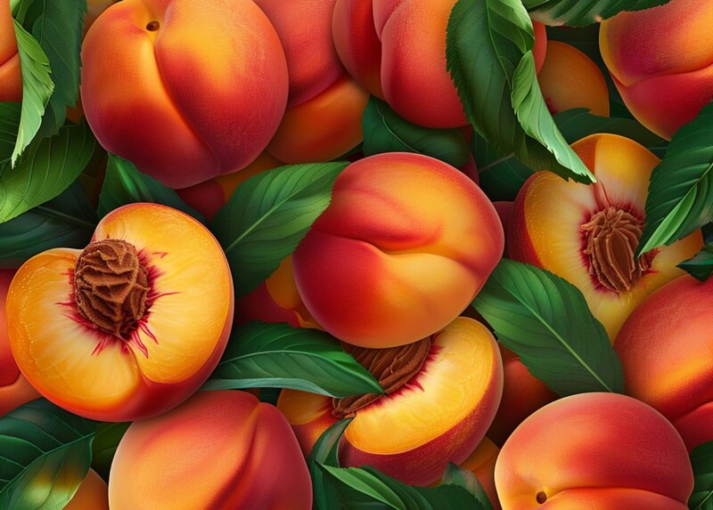 Seamless pattern of peaches