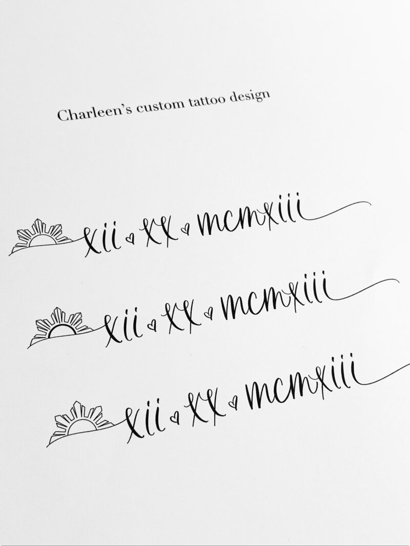 Custom tattoo design calligraphy by Scribble Savvy