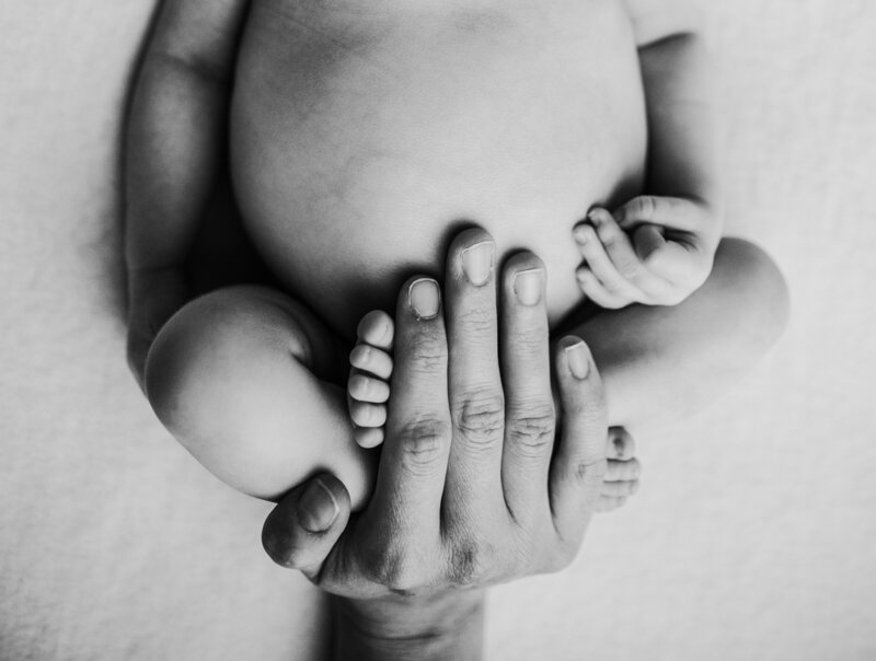 fremantle newborn photographer - baby and mum hand