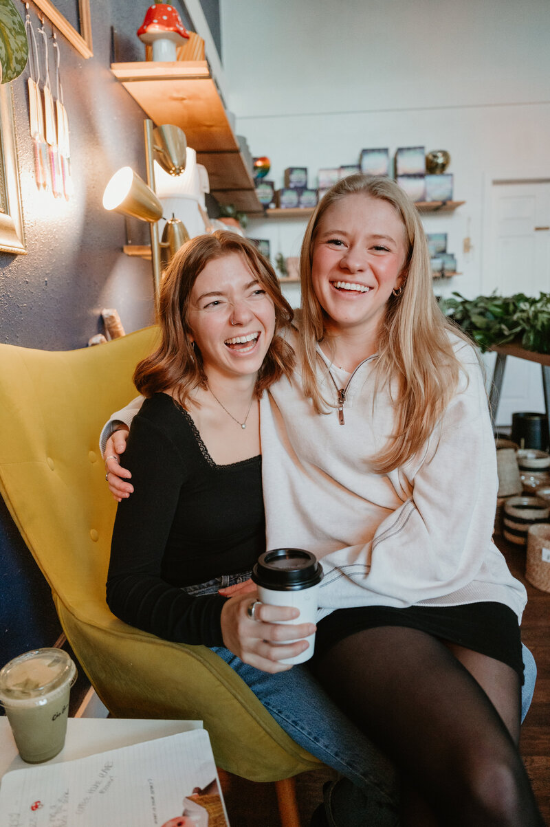 Engagement Photos at a coffee shop