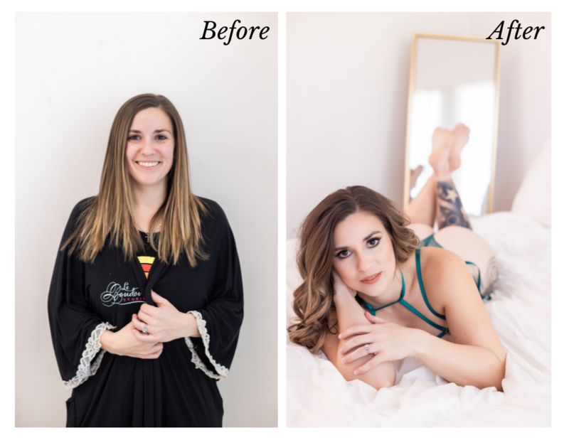 before and after boudoir session arizona