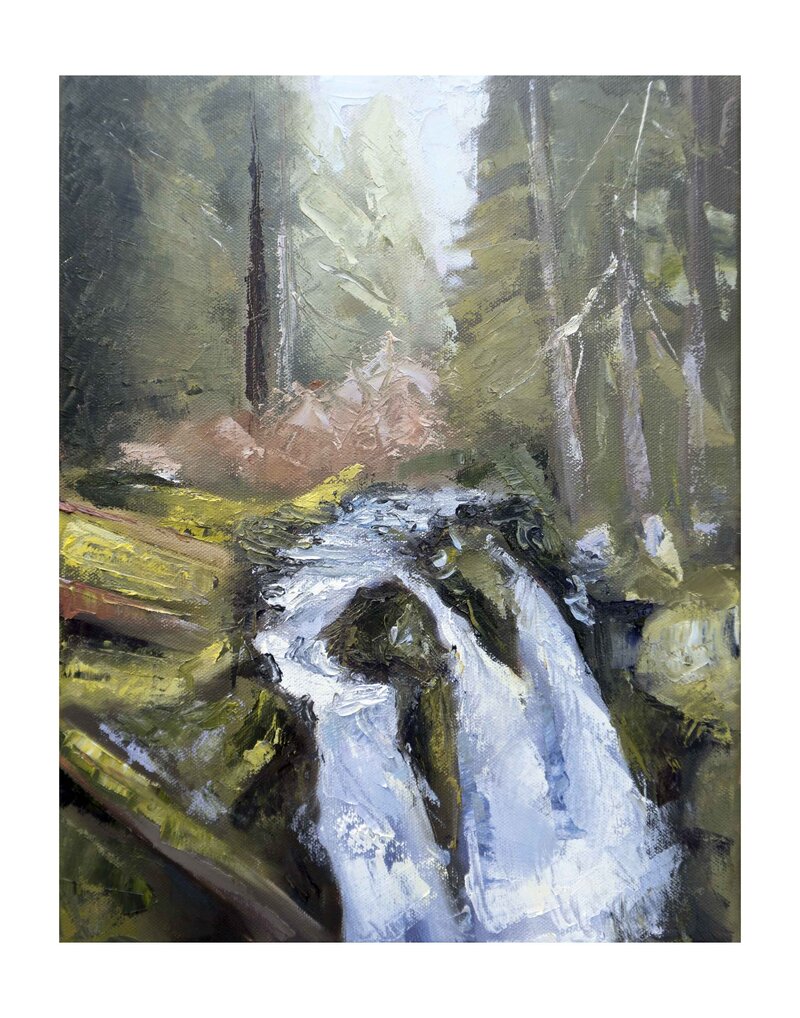 PNW waterfall print by Rachel Vaught Art