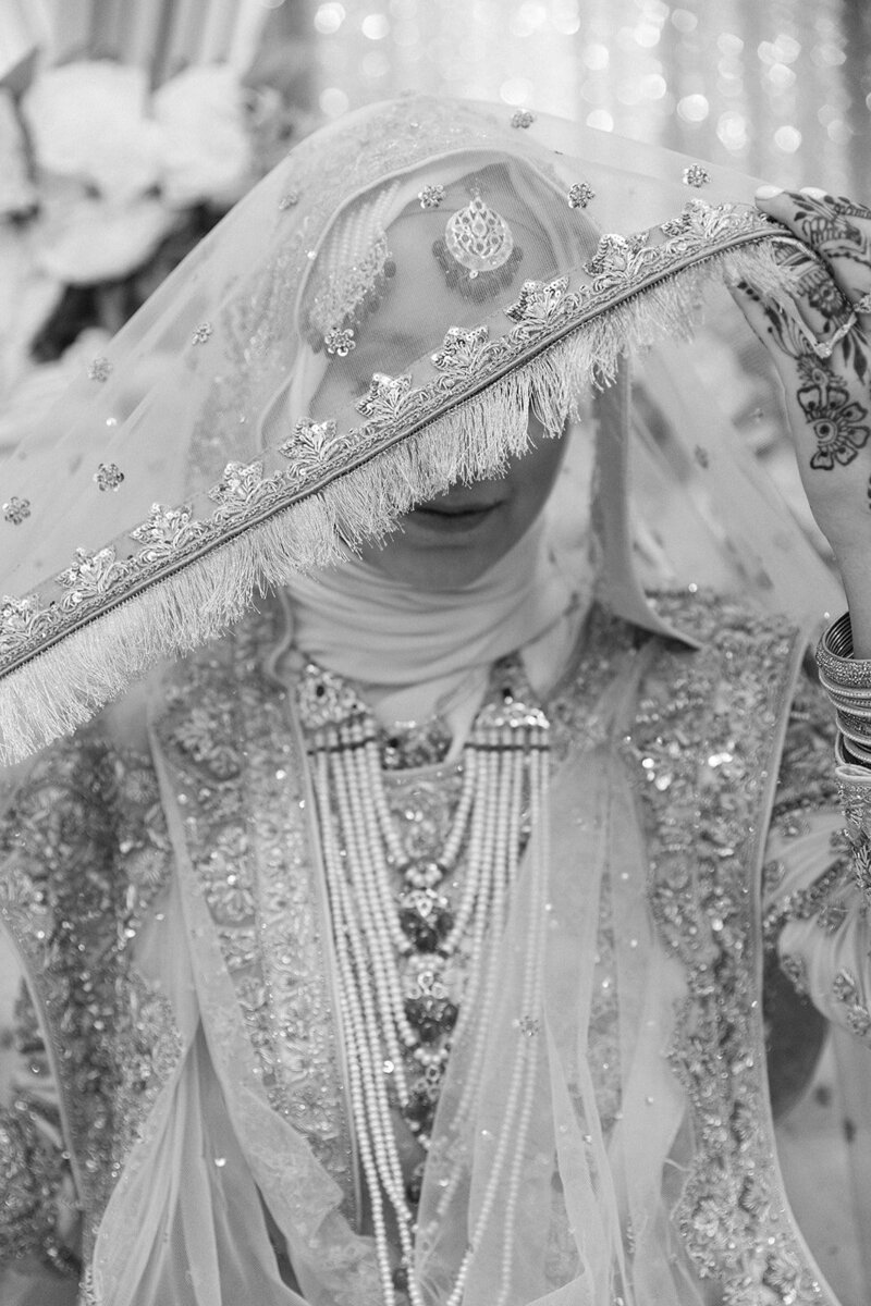 chicago muslim wedding portrait of bride