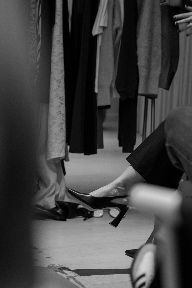 Female wearing black point heels at Style Edit group styling event.