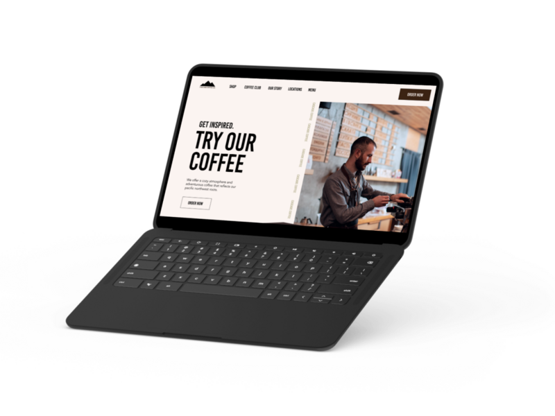 Coffee website mockup