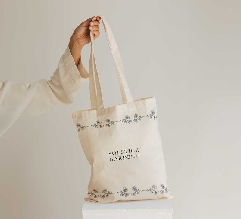 Branded tote bag for holistic landscape company