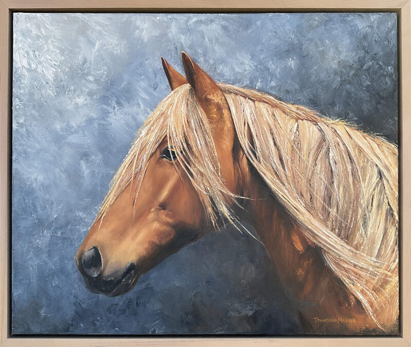 Townsend Majors' wild mustang oil painting