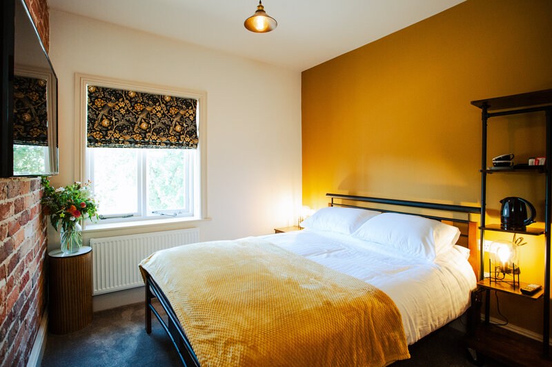 White Lion Bedroom - Mustard Yellow Wall