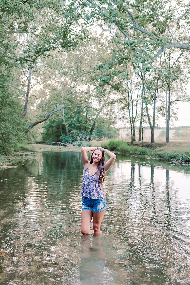 Candid and natural senior portrait session in Harrisonburg, VA, highlighting individuality