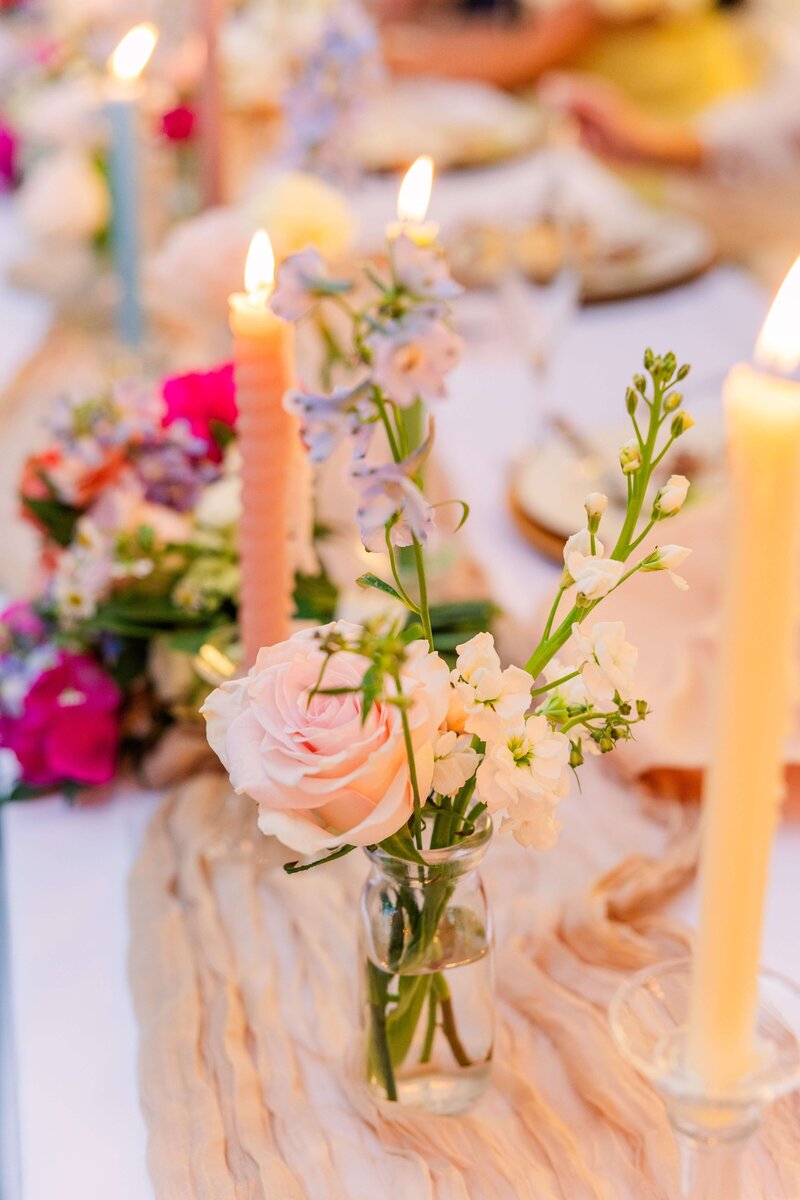 Spokane Wedding Reception Under Candlelight