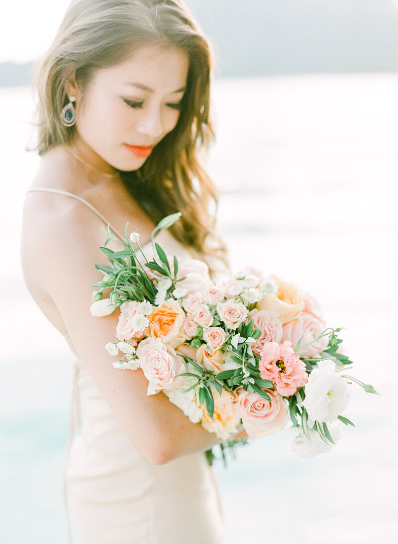 The flowers of the bride, close portrait