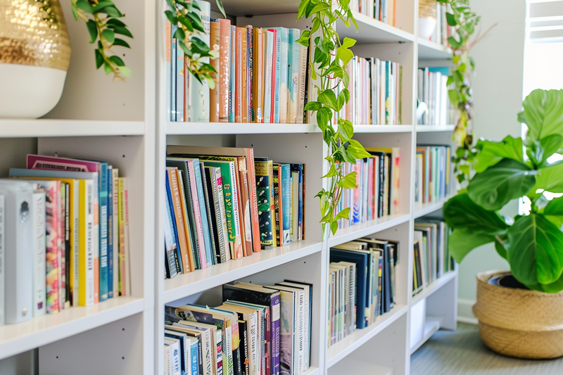 mamastrong_feminine_office_space_with_bookshelves_--no_computer_f20382ab-f931-4481-a85b-819cf1f6758b