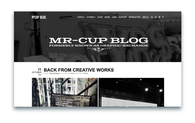 “Mr-Cup” blog, a popular online venue for graphic designers.