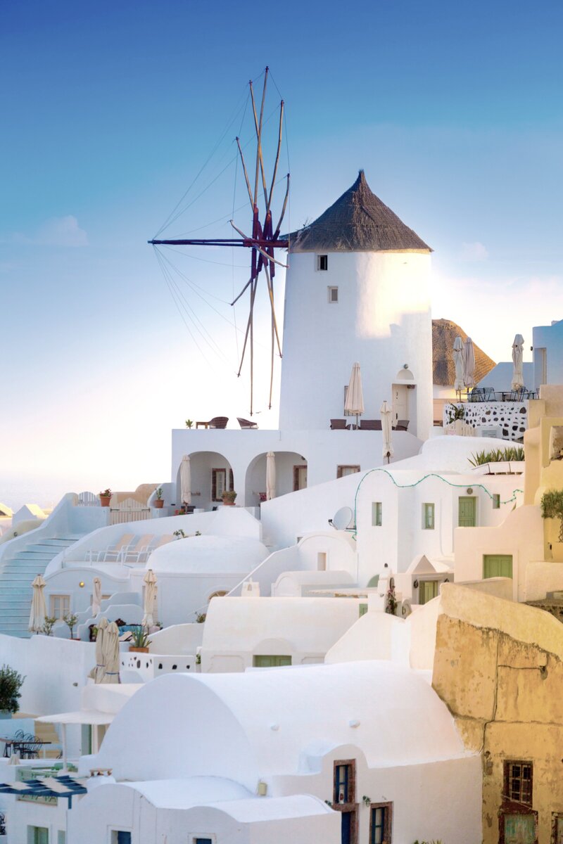 Iconic  Greek Windmil on Santorini