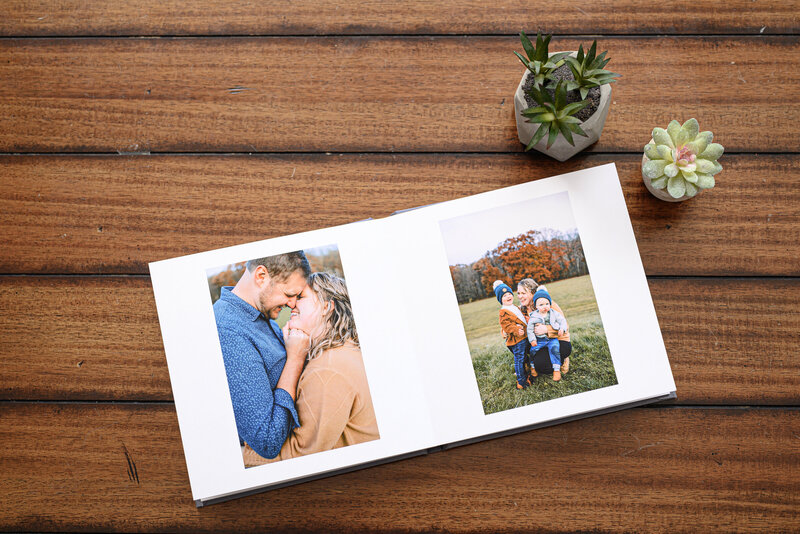 A look inside Kristin Wieskamp's family, maternity, and newborn photography photo album.
