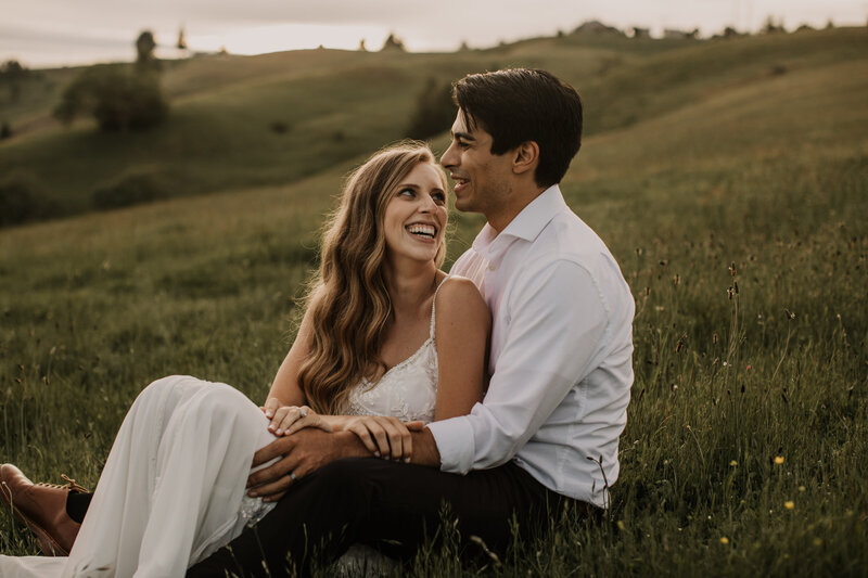 Kylie and Luis on their wedding day in Humboldt County