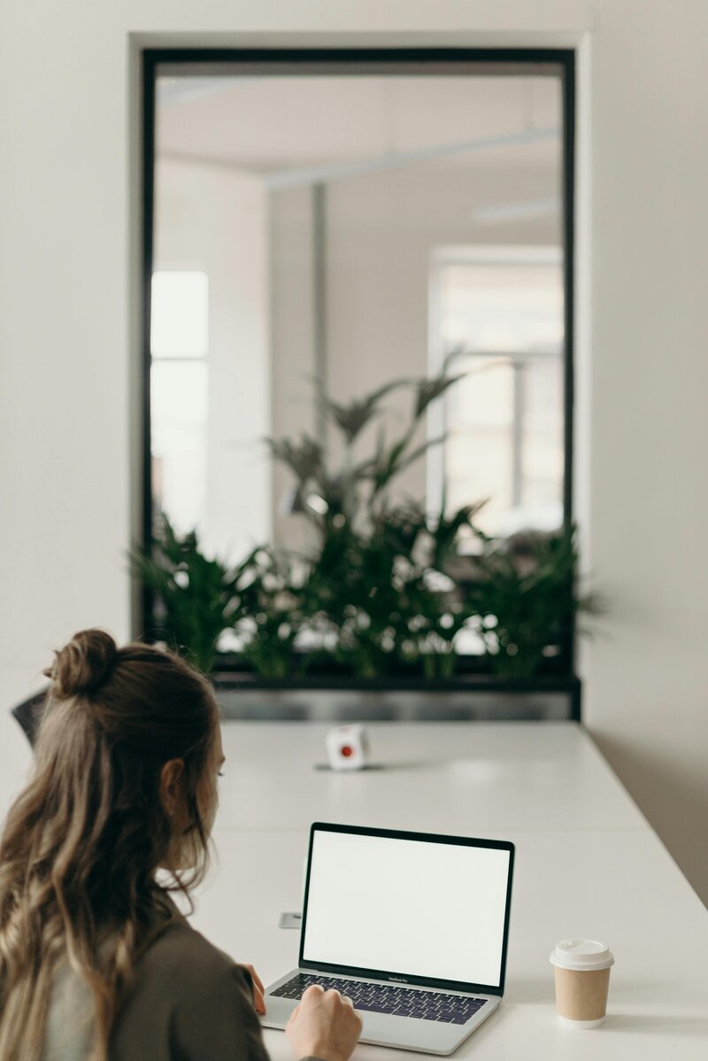 woman at her computer