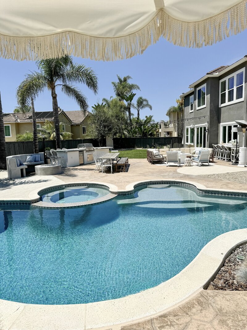 Backyard view from pool 