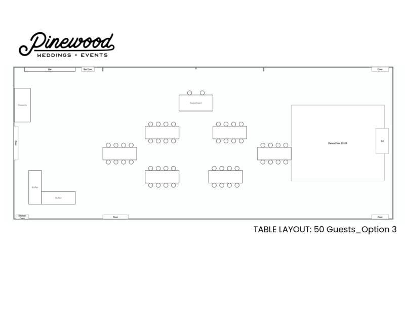Pinewood Weddings and Events - Modern Wedding and Event Venue in Minnesota's Pine Forest - Talbe Layouts - 3