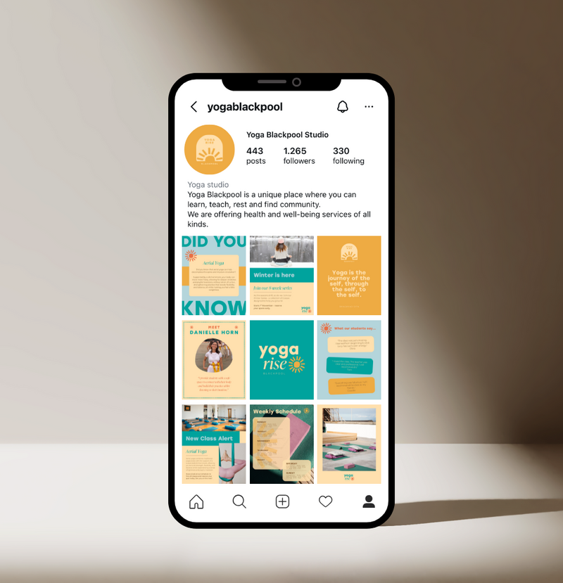 Social Media Design on Instagram  for a UK-based yoga studio