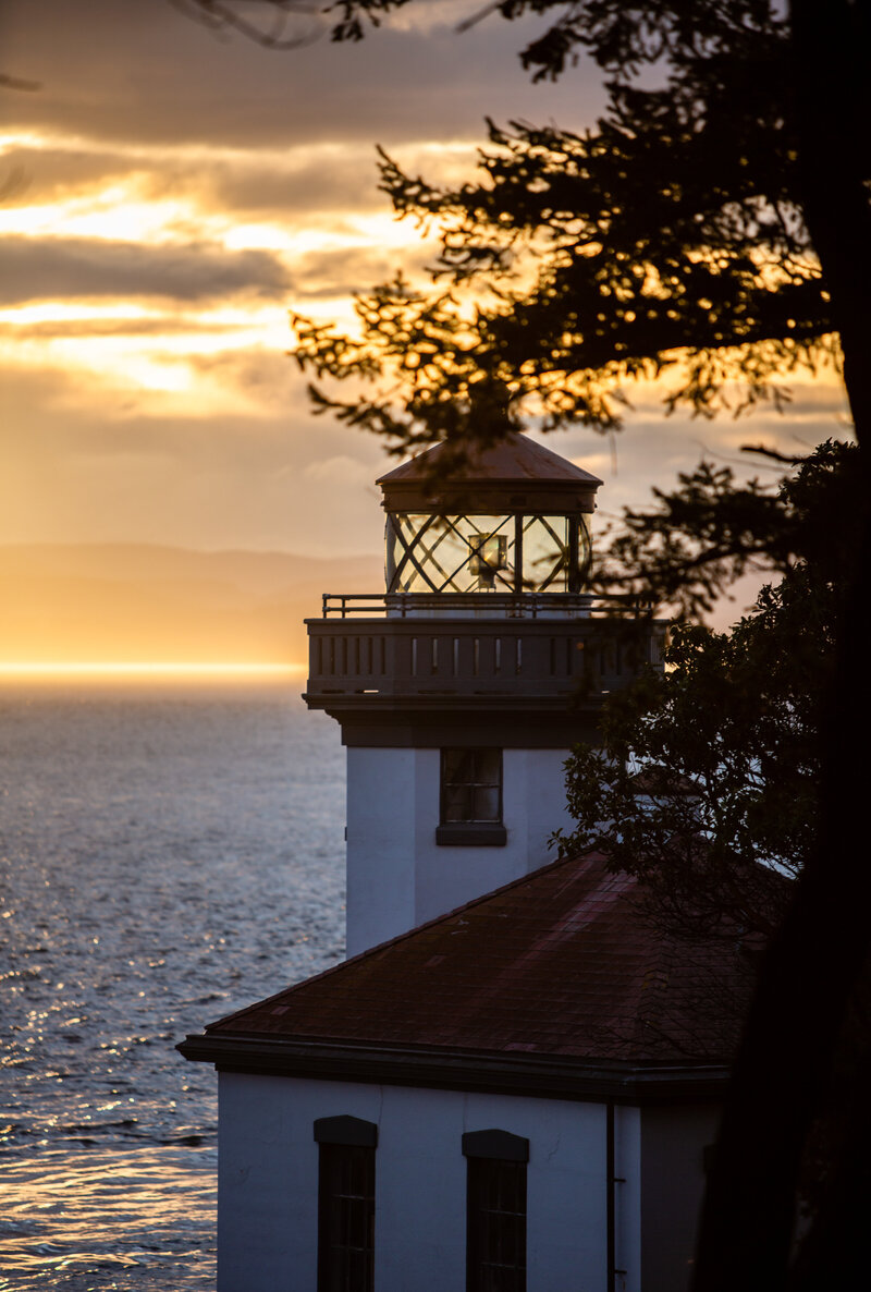 San Juan Island scene Lime Kiln Lighthouse photo by La Vie Photography
