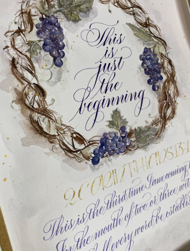 Custom commissioned calligraphy in washington dc