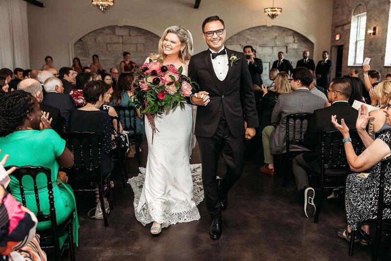 indoor wedding ceremony at grbic event venue in STL