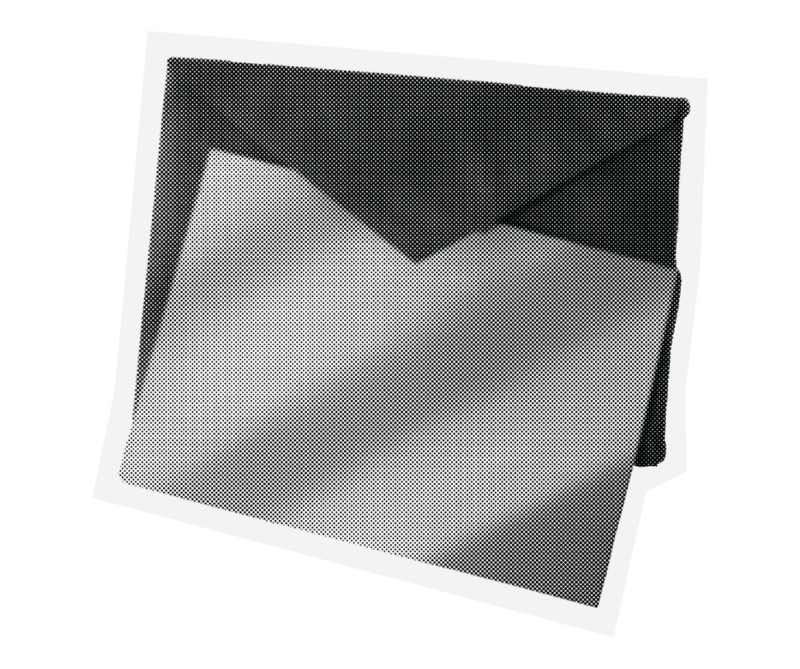 envelope and letter newspaper cutout graphic