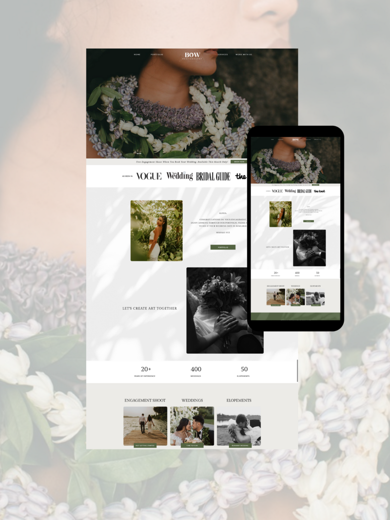 mobile and desktop design for photographer