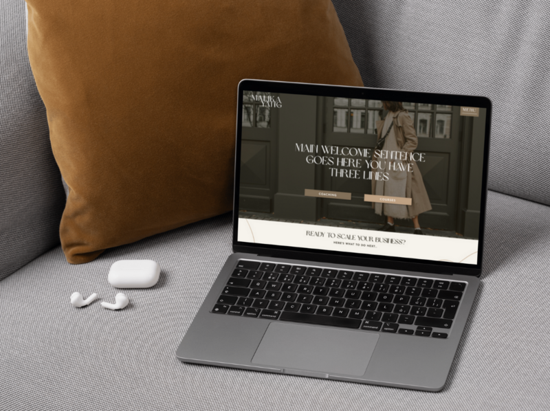 website mockup on laptop