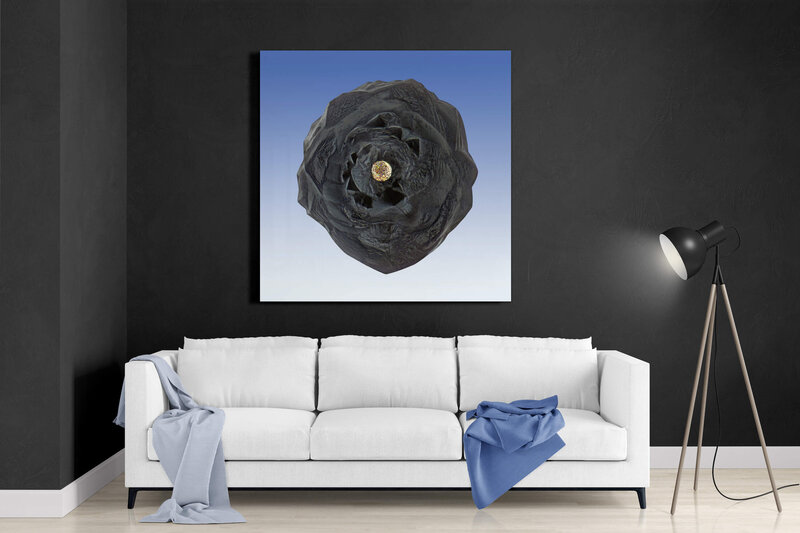 Fine Art featuring Project Stardust micrometeorite NMM 244 Matte Dibond Panel for space inspired interior design