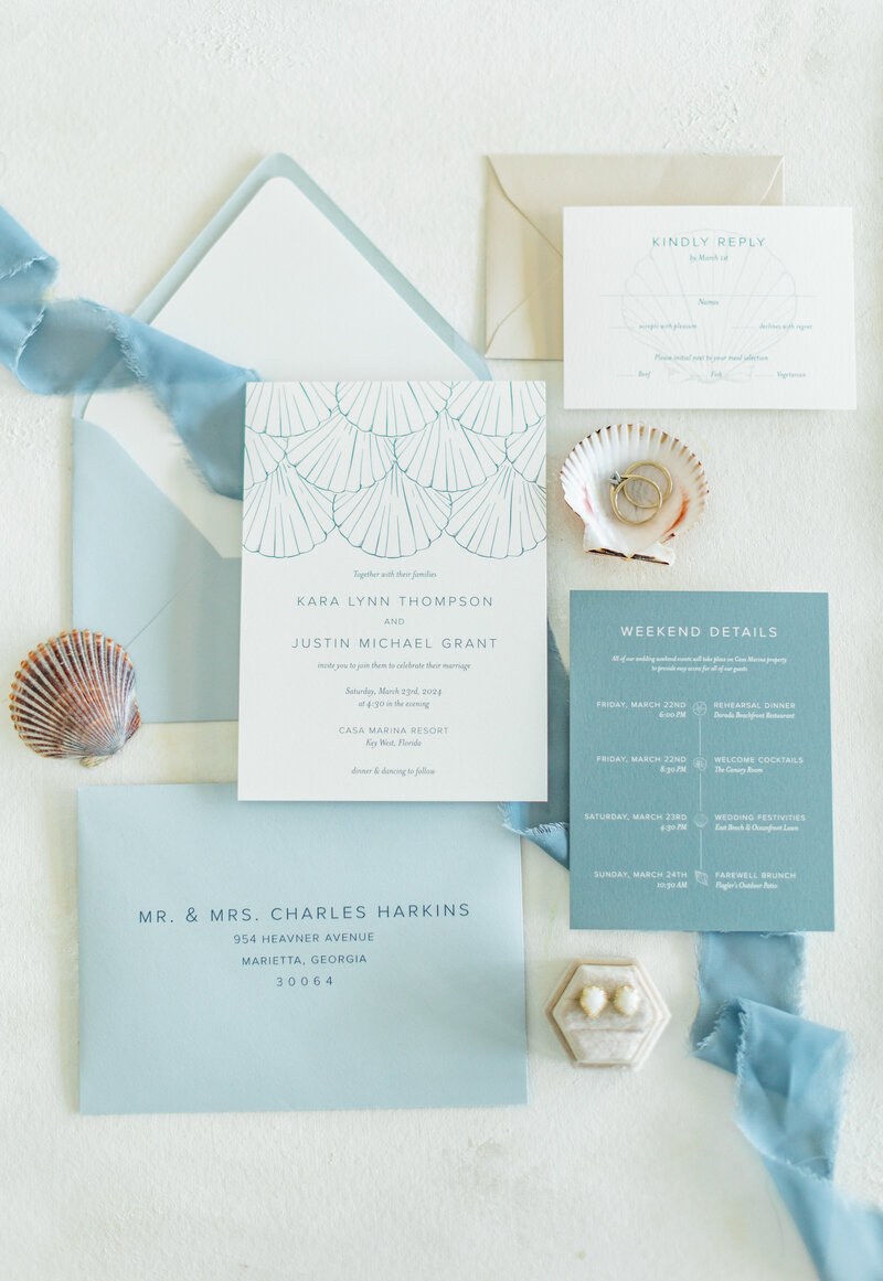 Coastal Classic wedding invitation suite