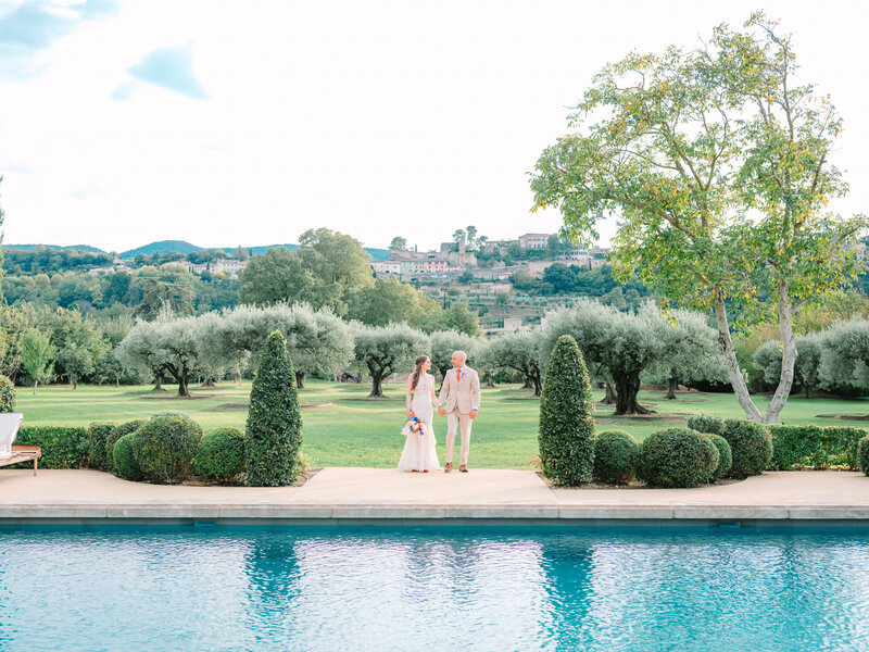 Bride and Groom Photoshoot Session Inside the Domaine in Provence, France