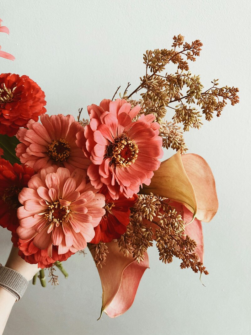 Seasonal Hand Tie Flower Bouquet. Fresh flower delivery in Portland Oregon. Portland Florists