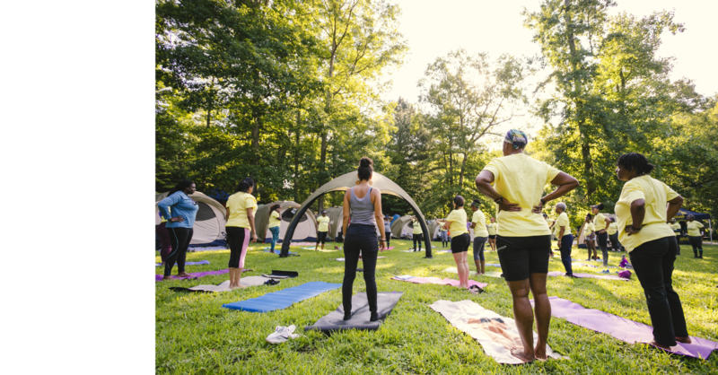 Diverse forest yoga