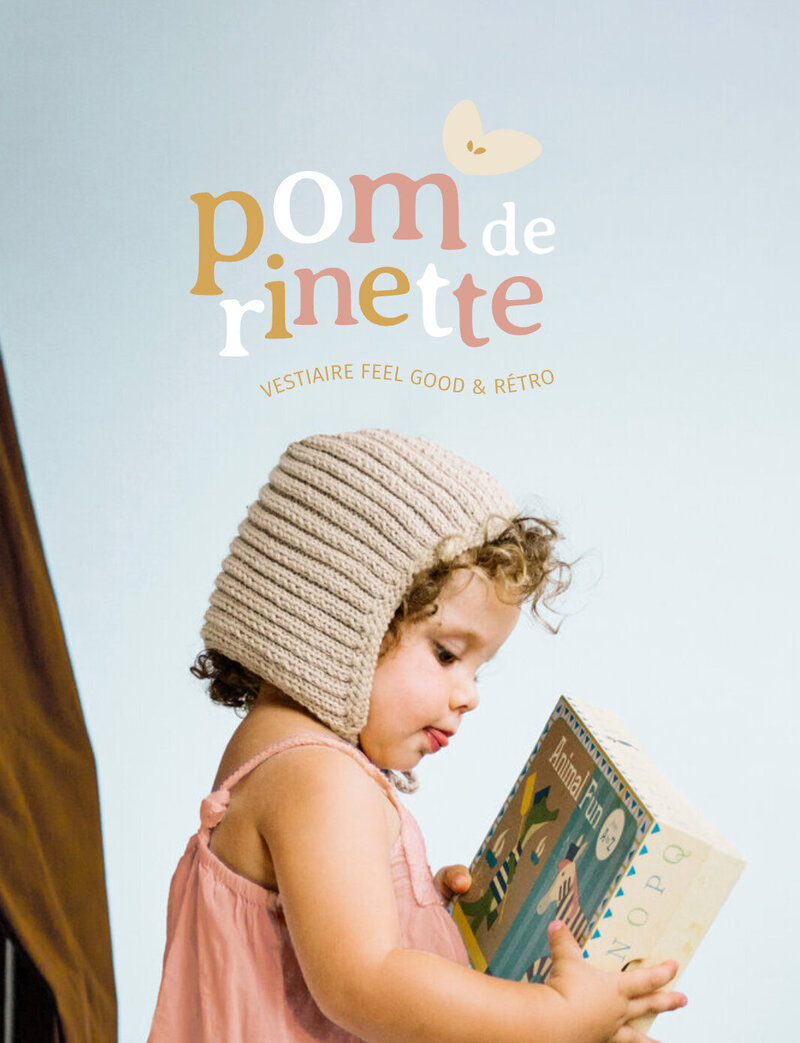 Clique ici pour voir le projet d'identité de marque, d'identite visuelle Instagram crée pour Pom de Rinette par le STudio Youmé, création logo vendée