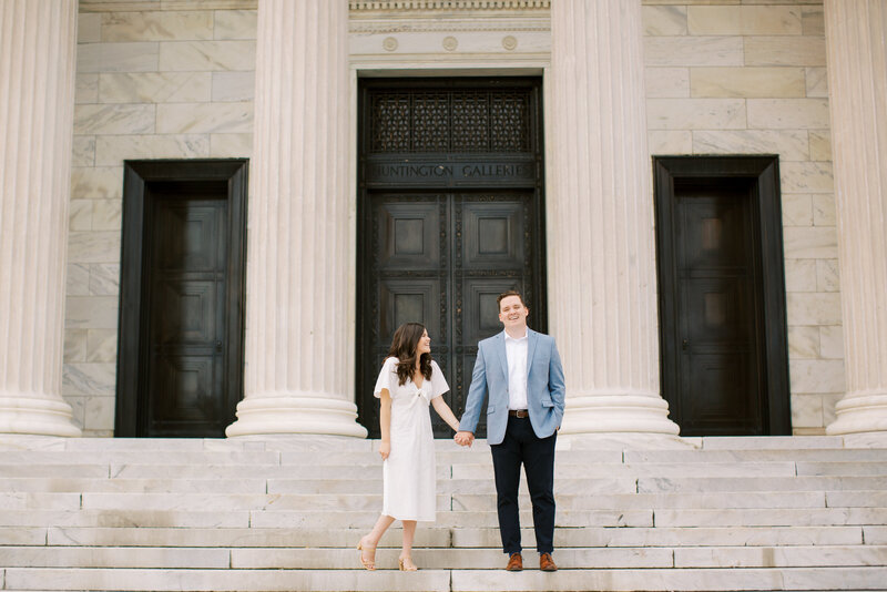 Cleveland couple walks across street at their Old Courthouse Wedding