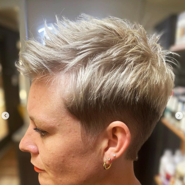 laurie hair stylist short hair pixie cut