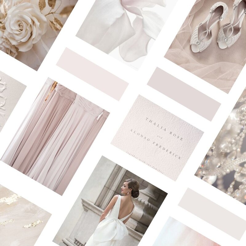 Pink collage of photos for Luxury branding and feminine web design project