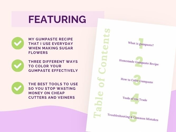 what is gumpaste - gumpaste basics guide - by kelsie Delisle - ebook for making gumpaste and gumpaste flowers