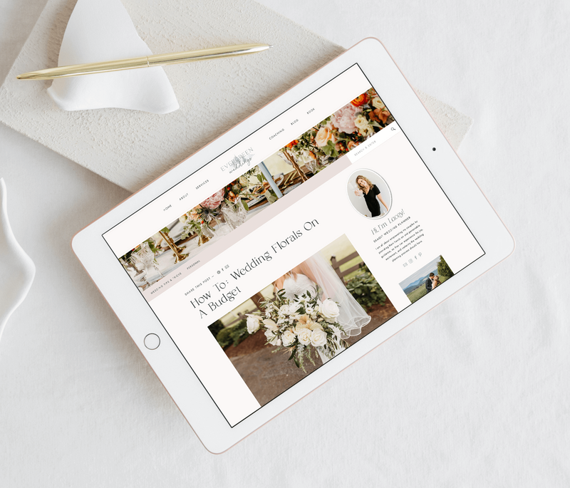 Wedding Planner Website Design on Showit
