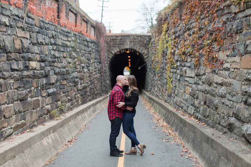 Old Town Alexandria, Virginia engagement photos at Wilkes Street Tunnel by Christa Rae Photography