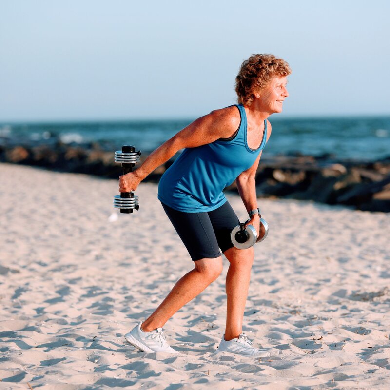 Excited image of Helen Ann at the beach