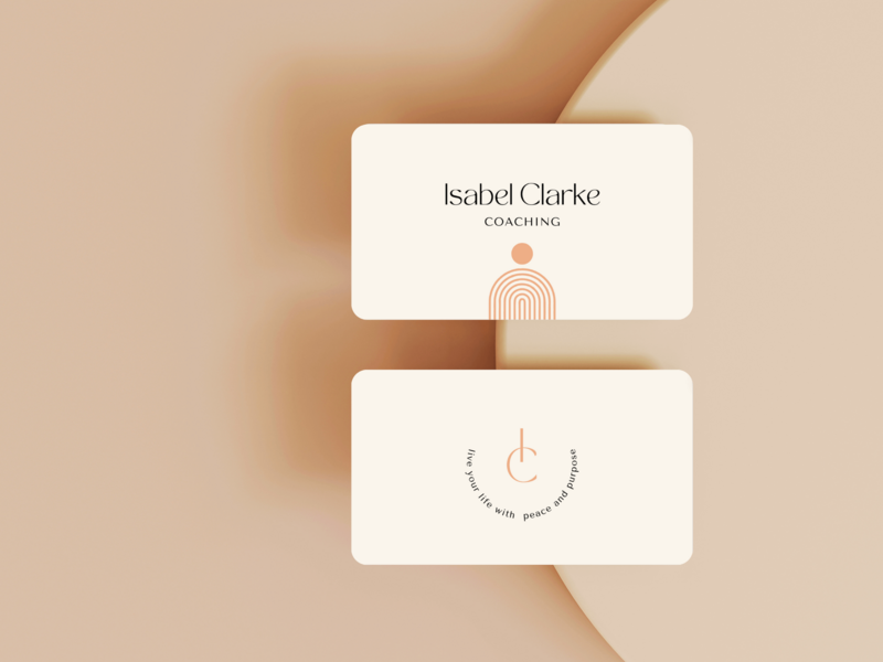 Business card for Isabel Clarke coaching to show October Bloom branding style