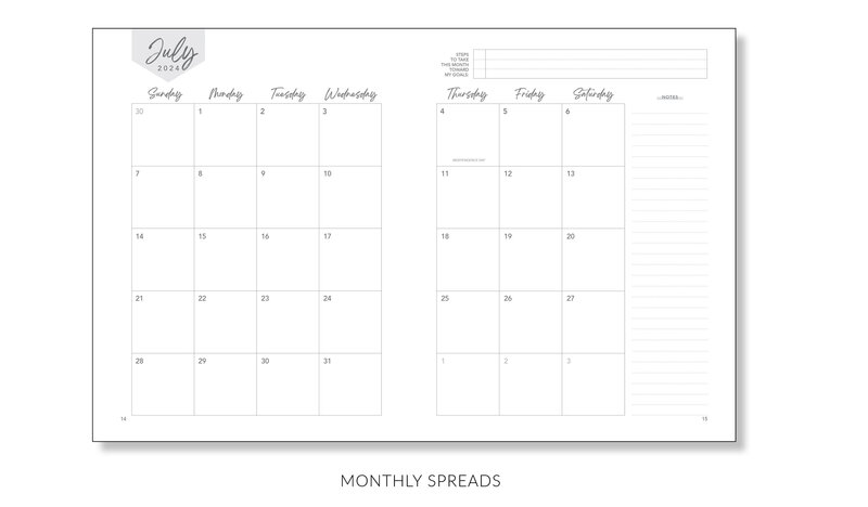 Monthly Spread Gallery