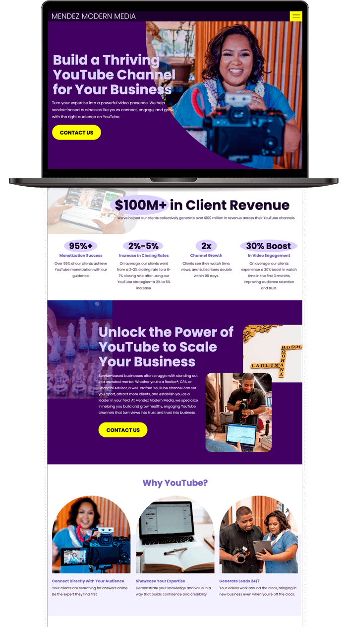 Mendez Modern Media Custom Website Design