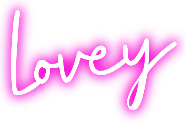 Hot pink neon logo with white interior text
