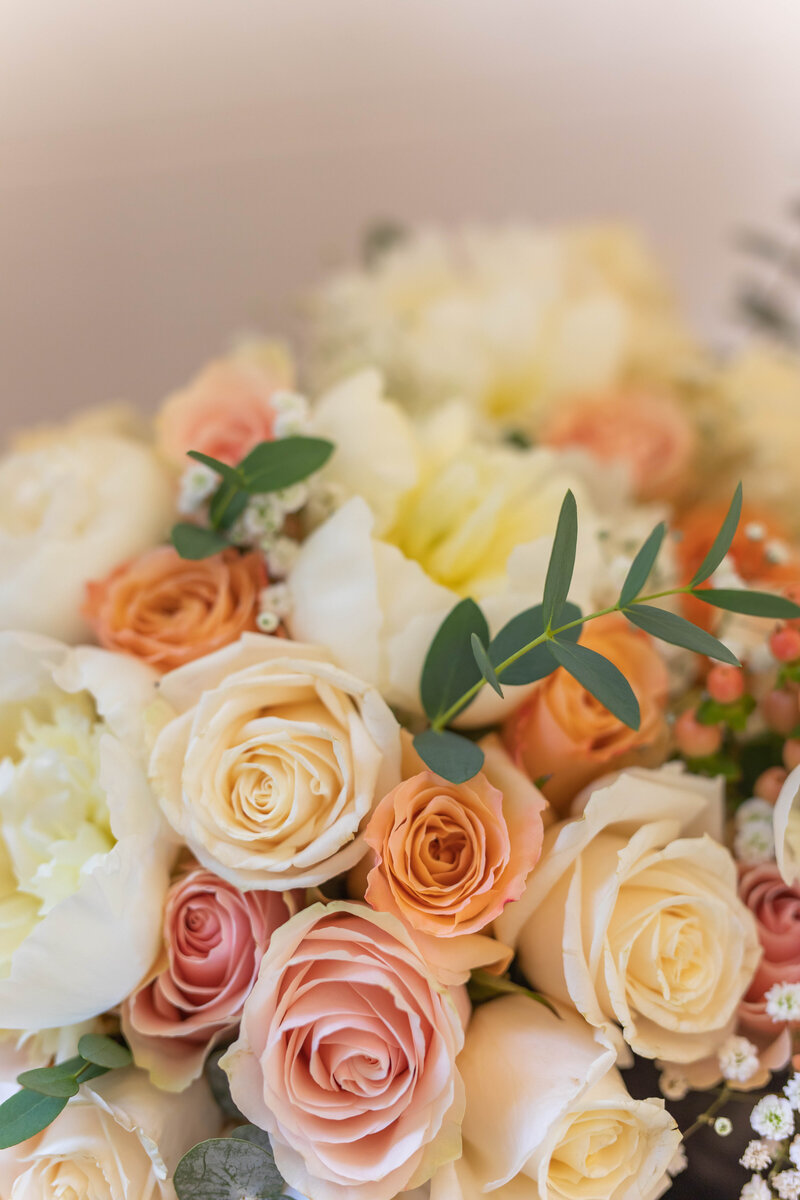Close up of wedding bouquet