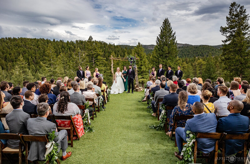 Wedding Lawn at The Woodlands Barn in Colorado Mountains